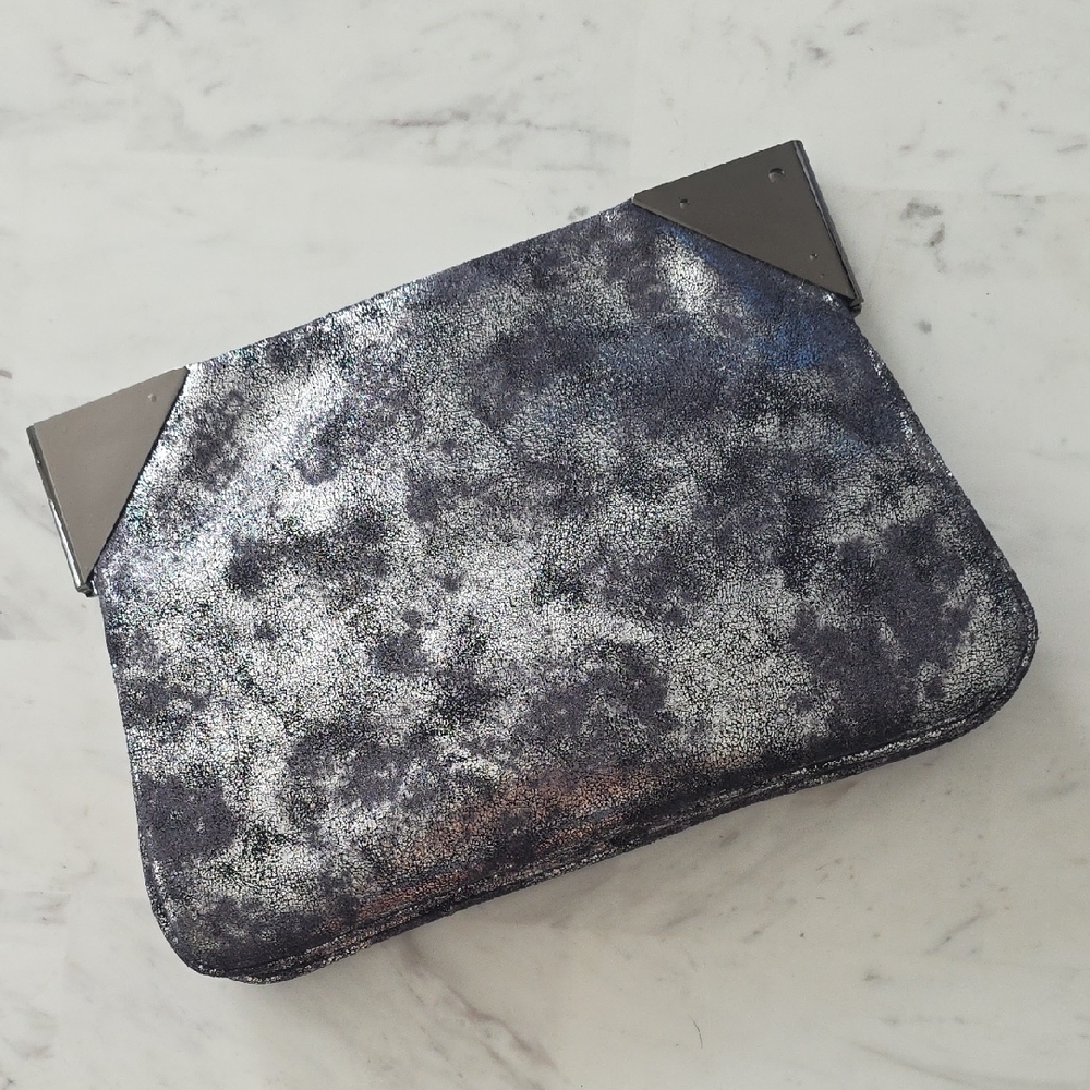 MMS Design Studio Glittery Silver Clutch